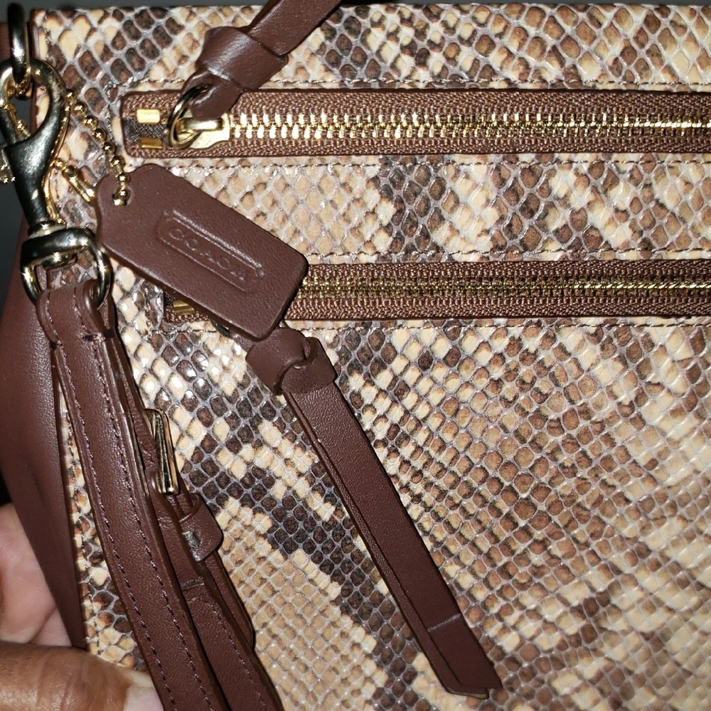 Coach Snakeskin & Lambskin Clutch - Picture 6 of 7